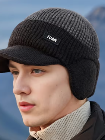 Fleece-Lined Hat Men’s Winter Ear Protection Kitted