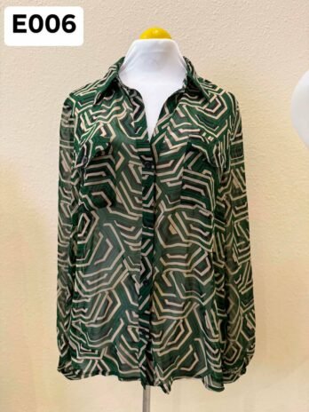 E006: M Green COLLECTION DEBENHAMS Mesh Blouse