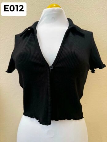 M Black FB SISTER Women Crop Top
