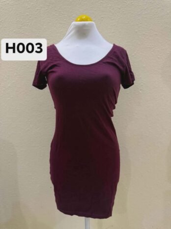 H003: Burgundy Bliss Classic Slim Fit Mini Dress