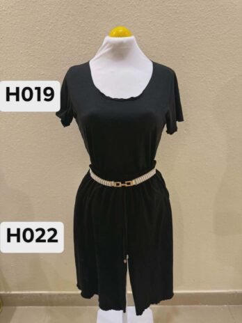 H019-H022: Midnight Ease Soft Scoop Neck Casual Tee pair with pants