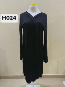 Medium Midnight Grace Ribbed Wrap Neck Midi Dress